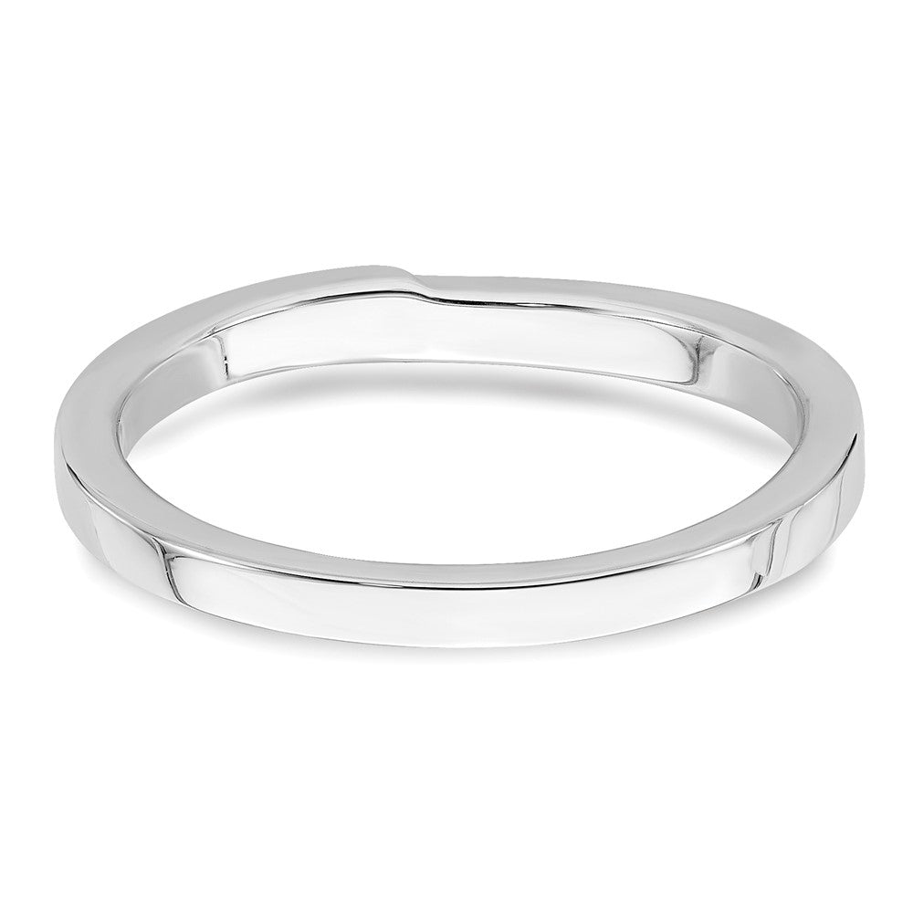 14k White Gold Contoured Band