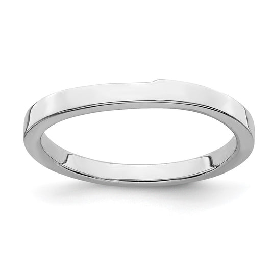 14k White Gold Contoured Band