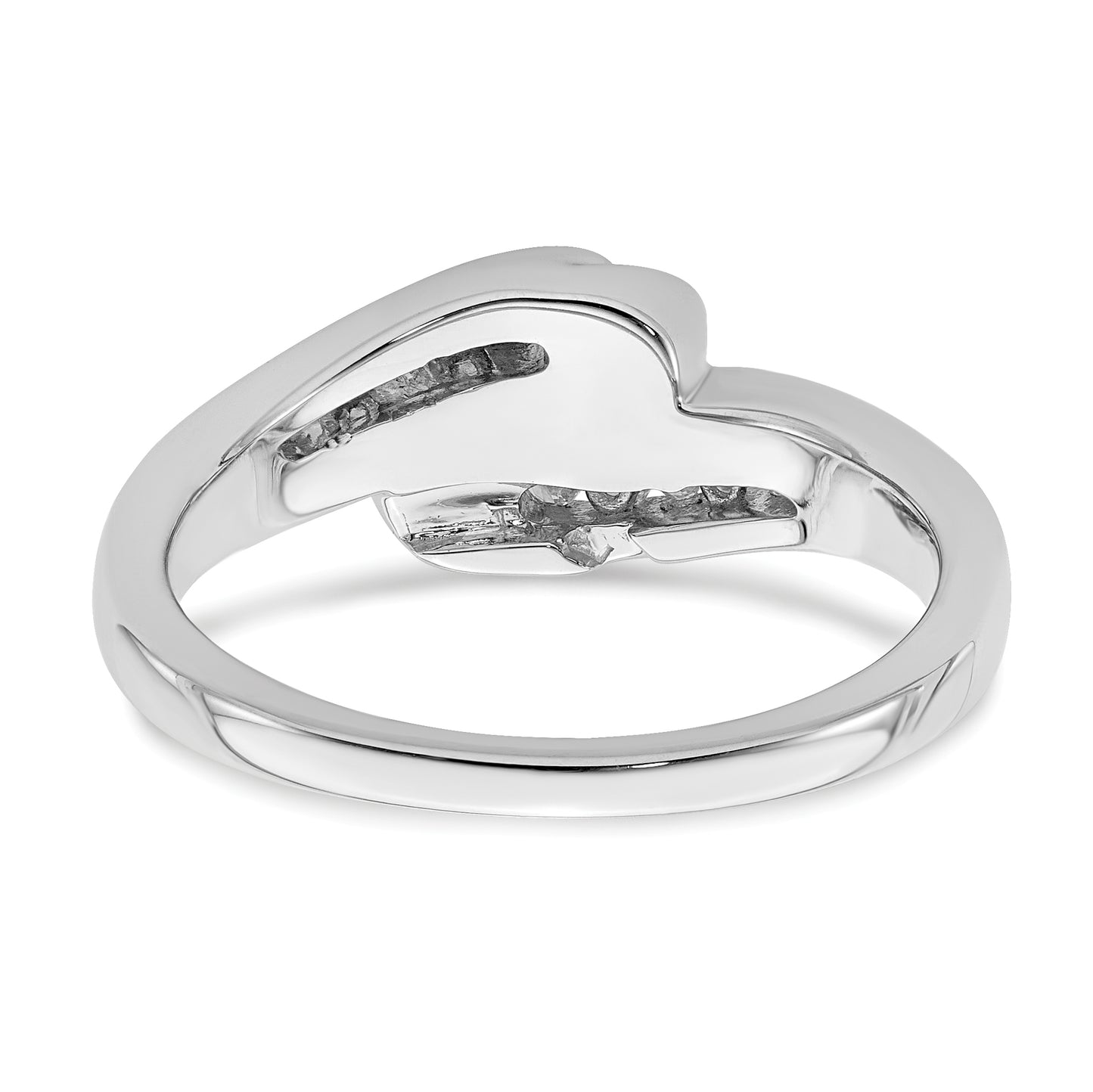 0.32ct. CZ Solid Real 14k White Gold Peg Set Engagement Ring