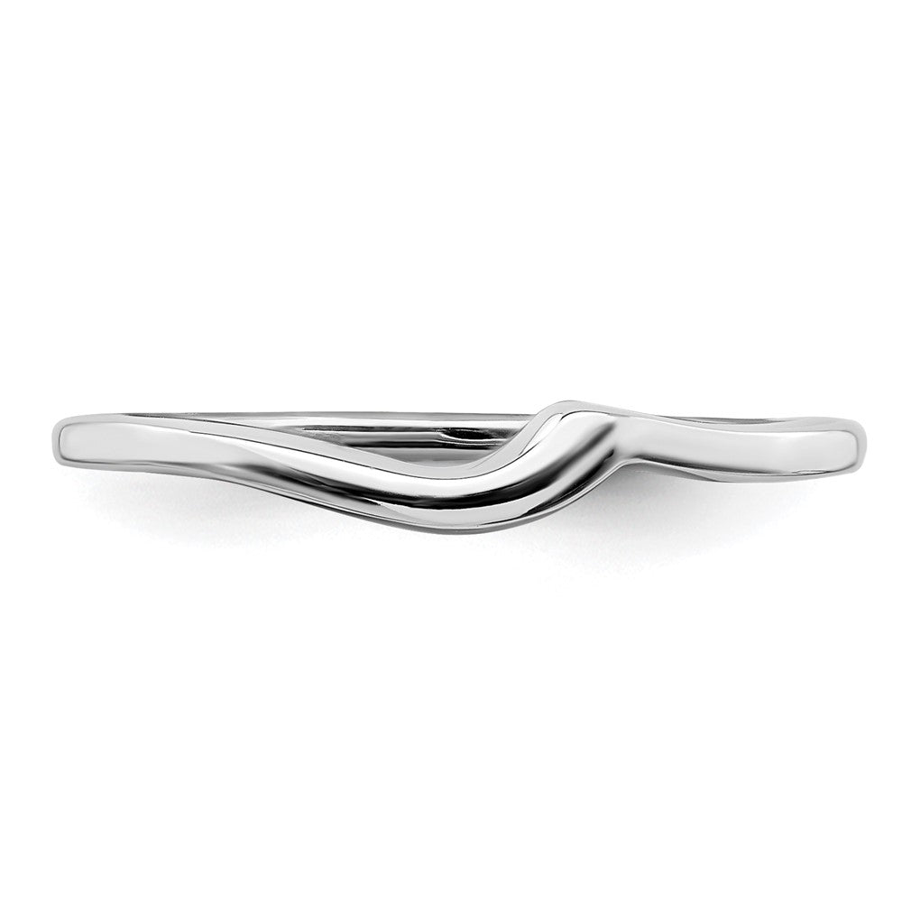 14k White Gold Contoured Band