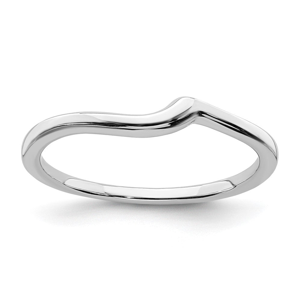 14k White Gold Contoured Band