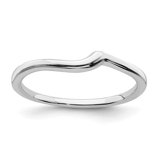 14k White Gold Contoured Band