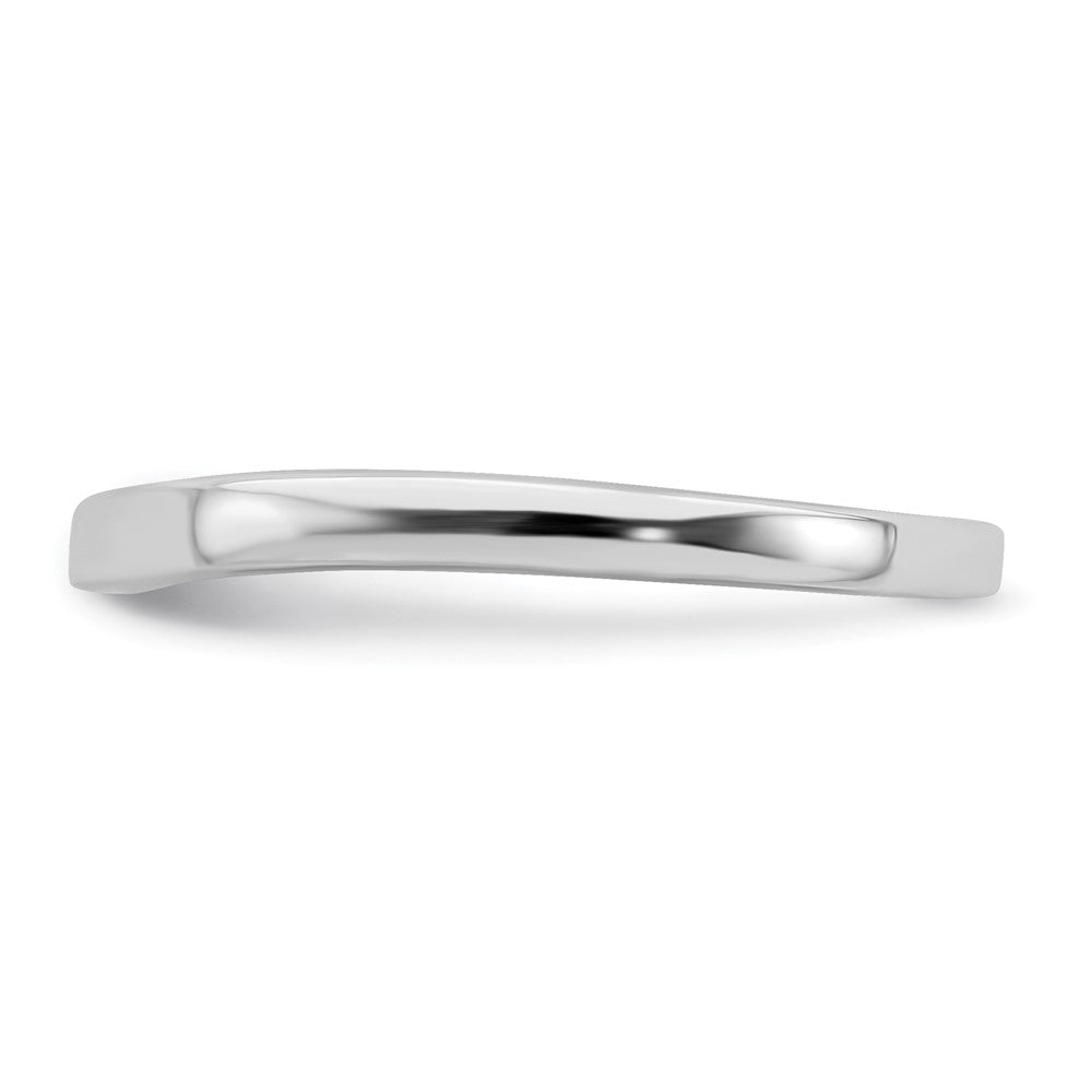 14k White Gold Contoured Band