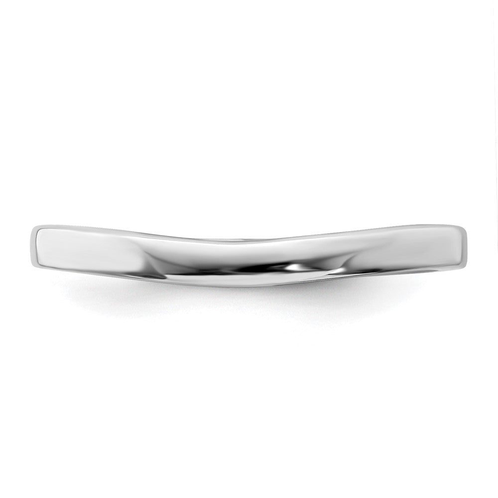 14k White Gold Contoured Band