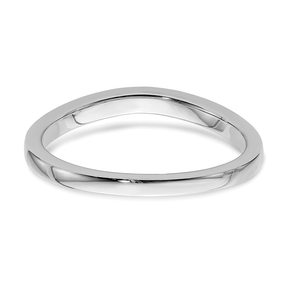 14k White Gold Contoured Band