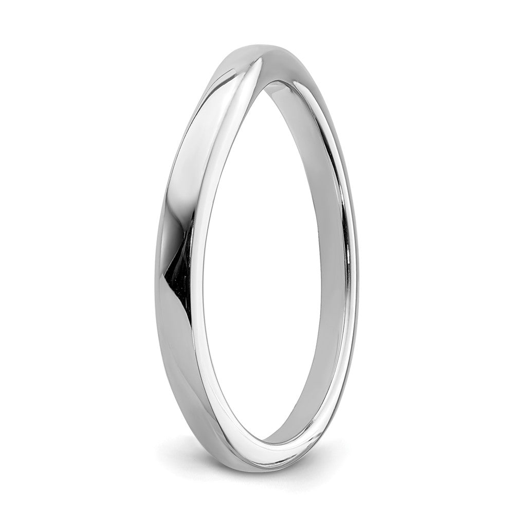 14k White Gold Contoured Band