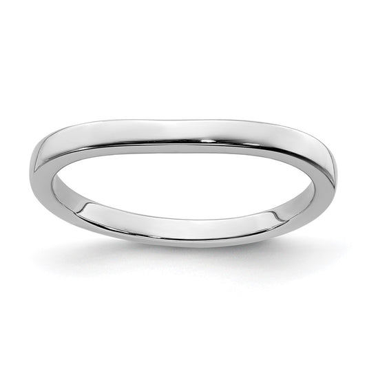 14k White Gold Contoured Band