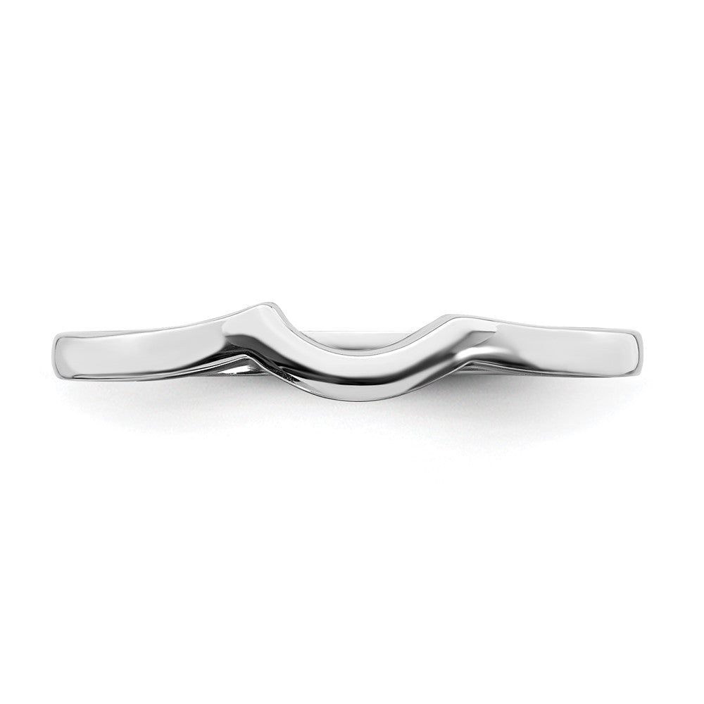 14k White Gold Contoured Band