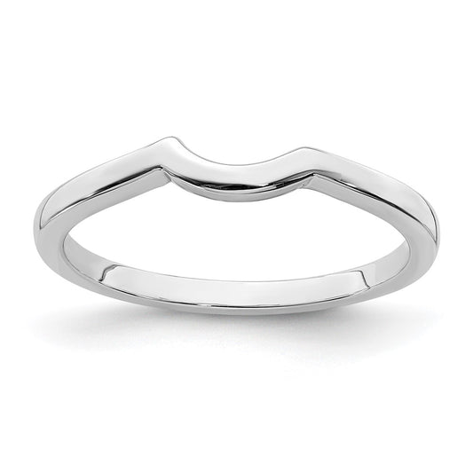 14k White Gold Contoured Band