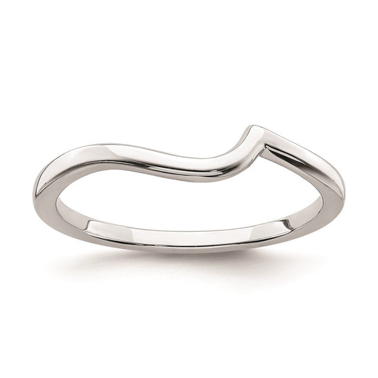 14k White Gold Contoured Band