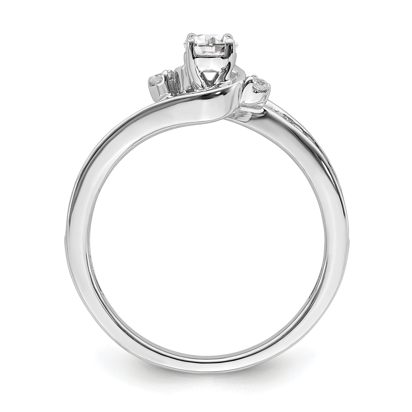 0.25ct. CZ Solid Real 14k White Gold Engagement Ring