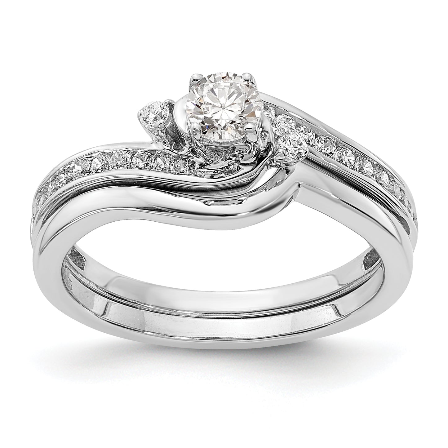 0.25ct. CZ Solid Real 14k White Gold Engagement Ring