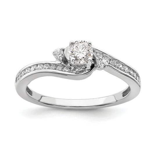 0.25ct. CZ Solid Real 14k White Gold Engagement Ring