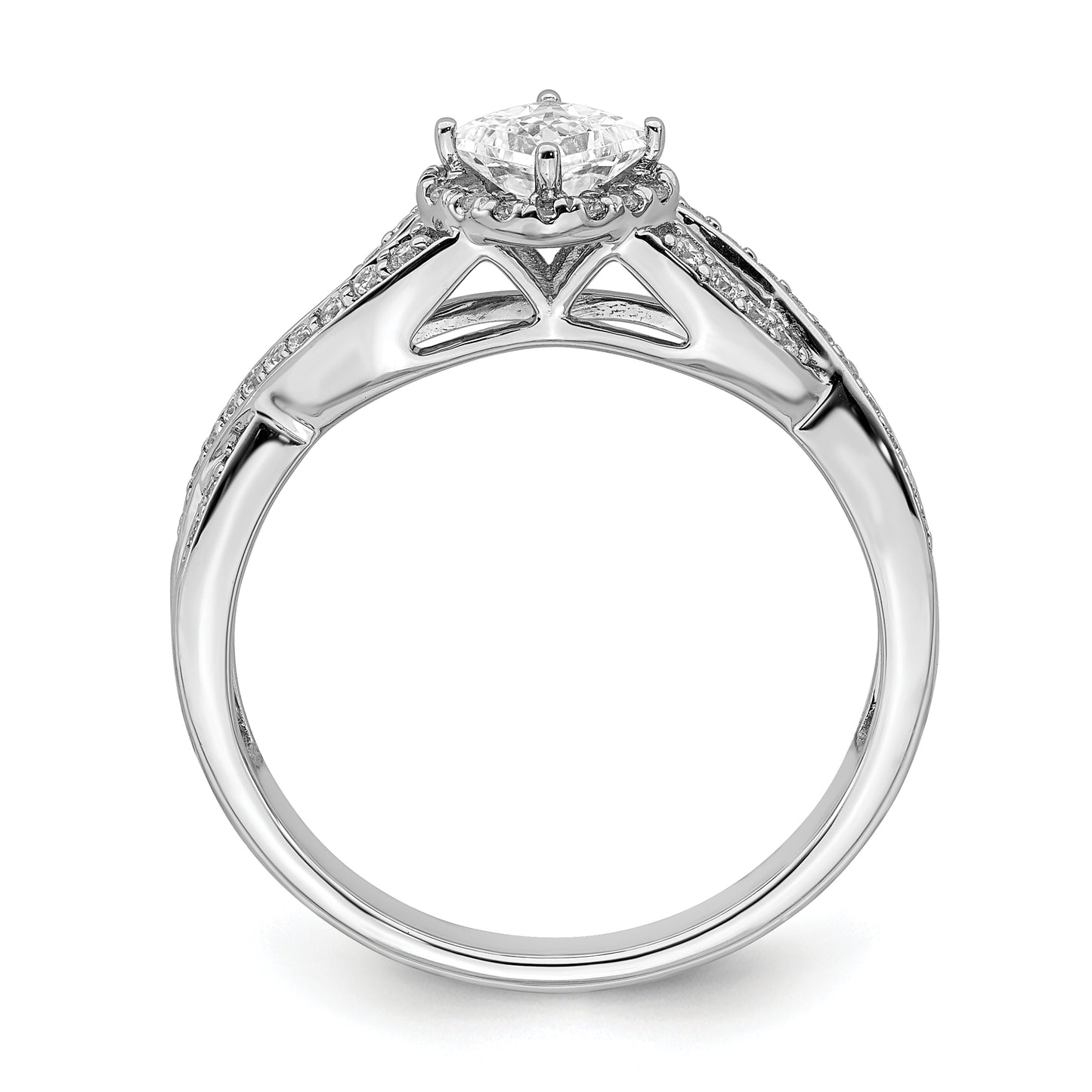 0.33ct. CZ Solid Real 14k White Gold Engagement Ring