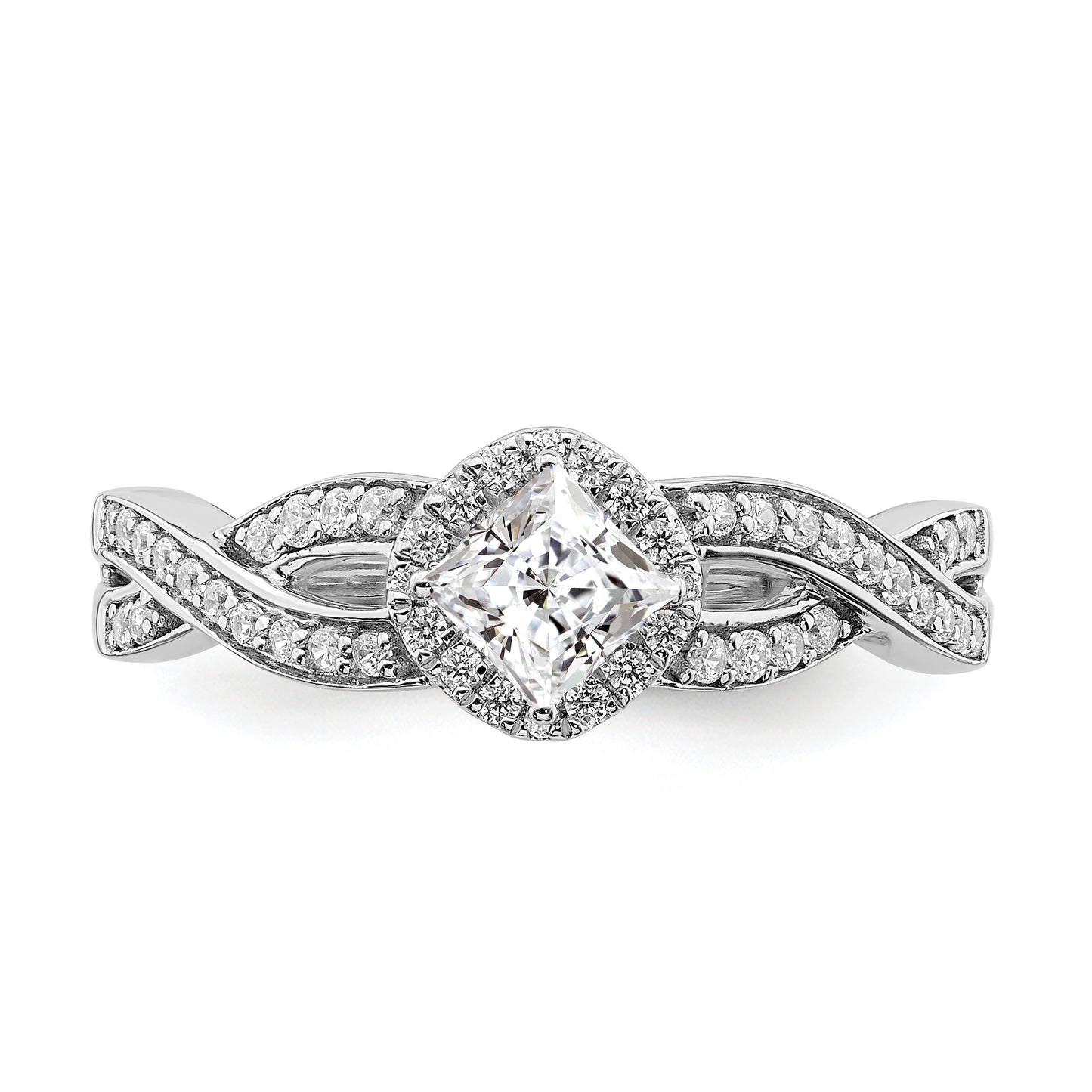 0.33ct. CZ Solid Real 14k White Gold Engagement Ring