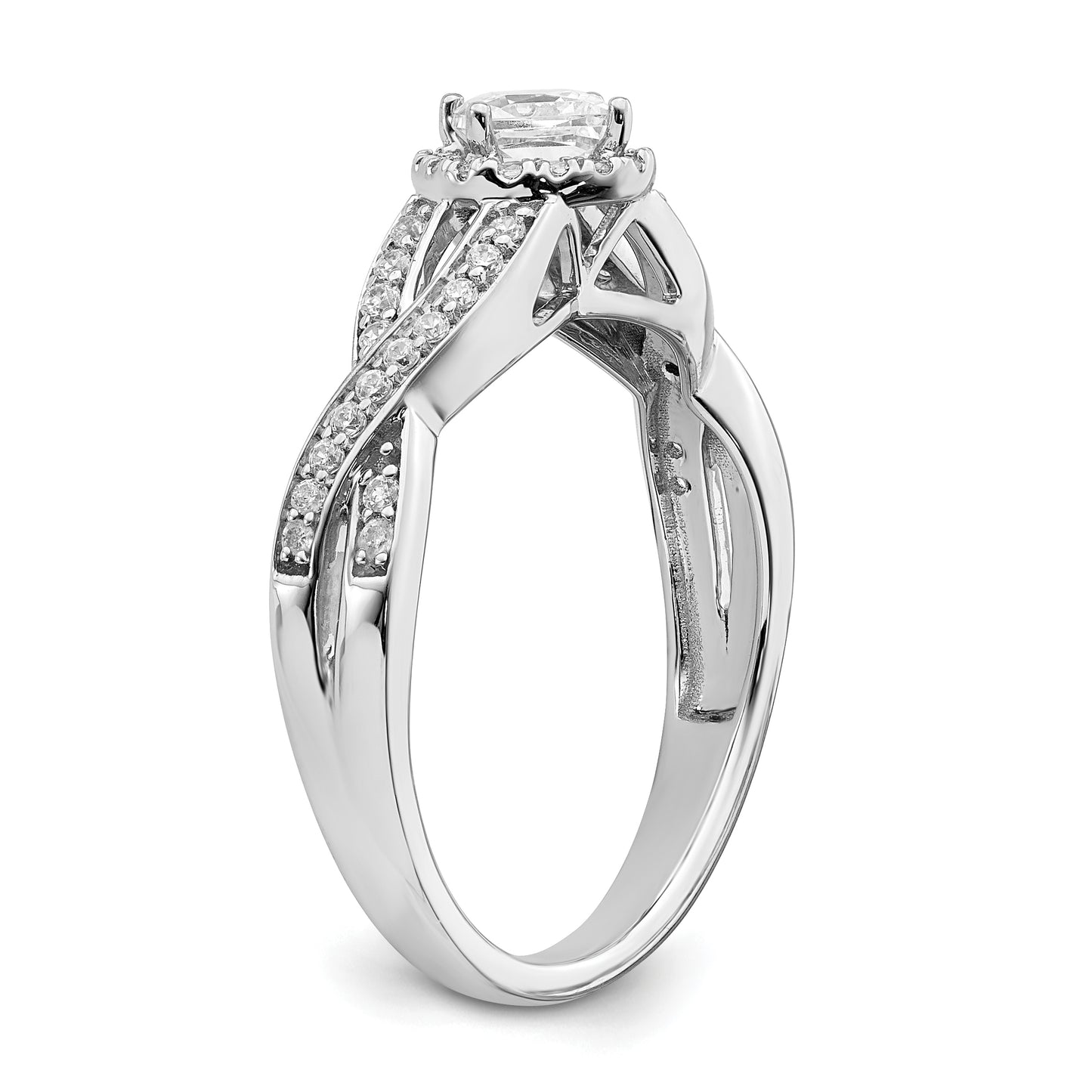 0.33ct. CZ Solid Real 14k White Gold Engagement Ring