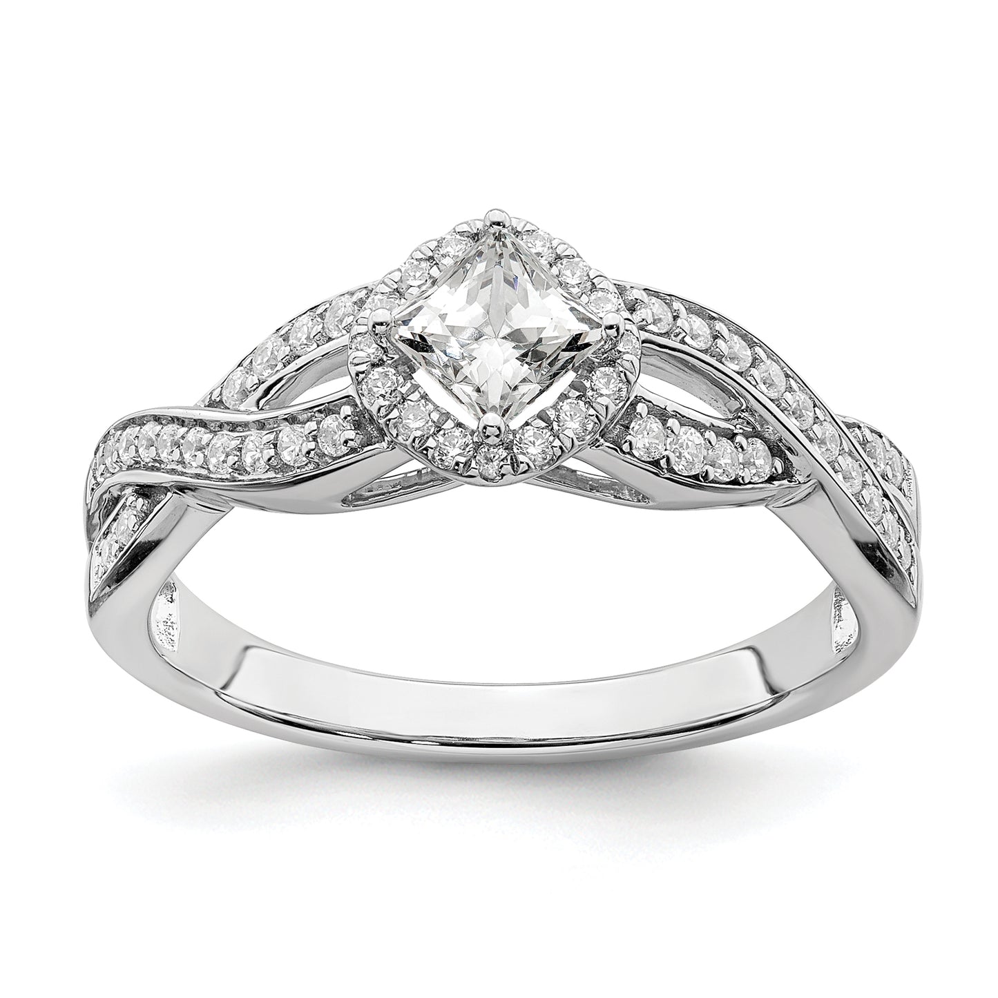 0.33ct. CZ Solid Real 14k White Gold Engagement Ring