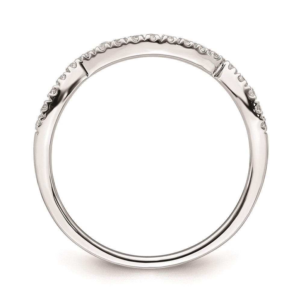 14k White Gold Contoured Real Diamond Band