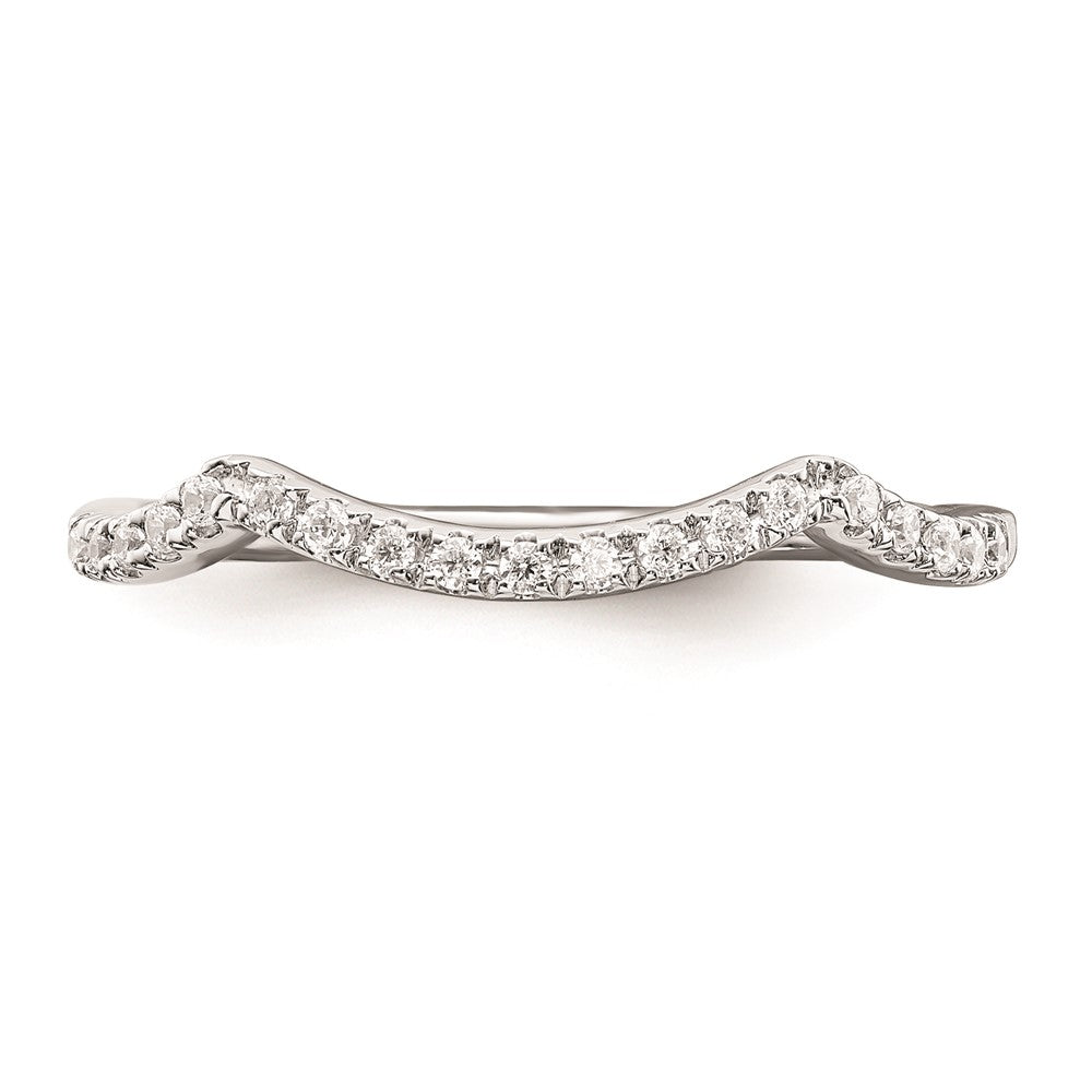 14k White Gold Contoured Real Diamond Band