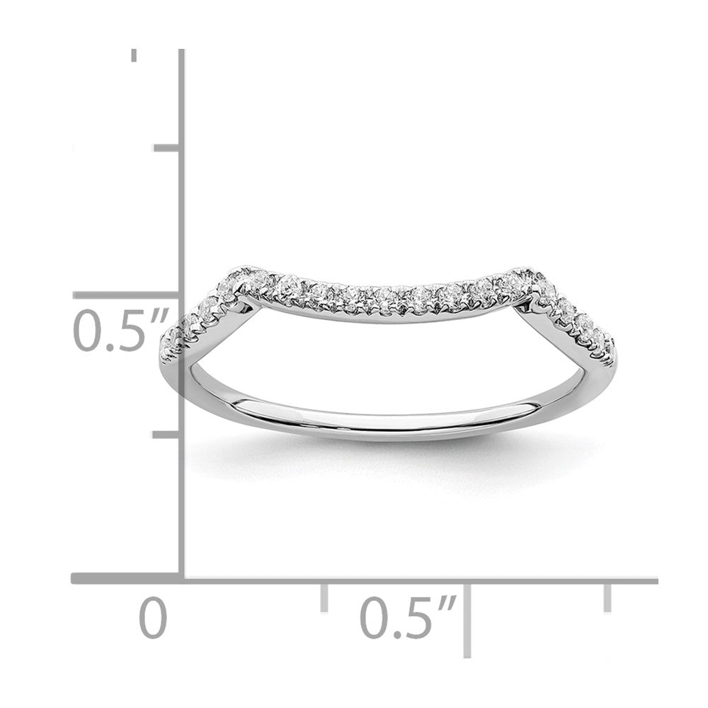 14k White Gold Contoured Real Diamond Band