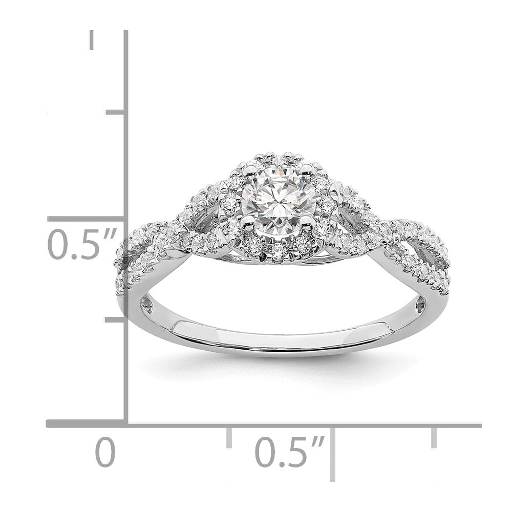 0.33ct. CZ Solid Real 14k White Gold Engagement Ring