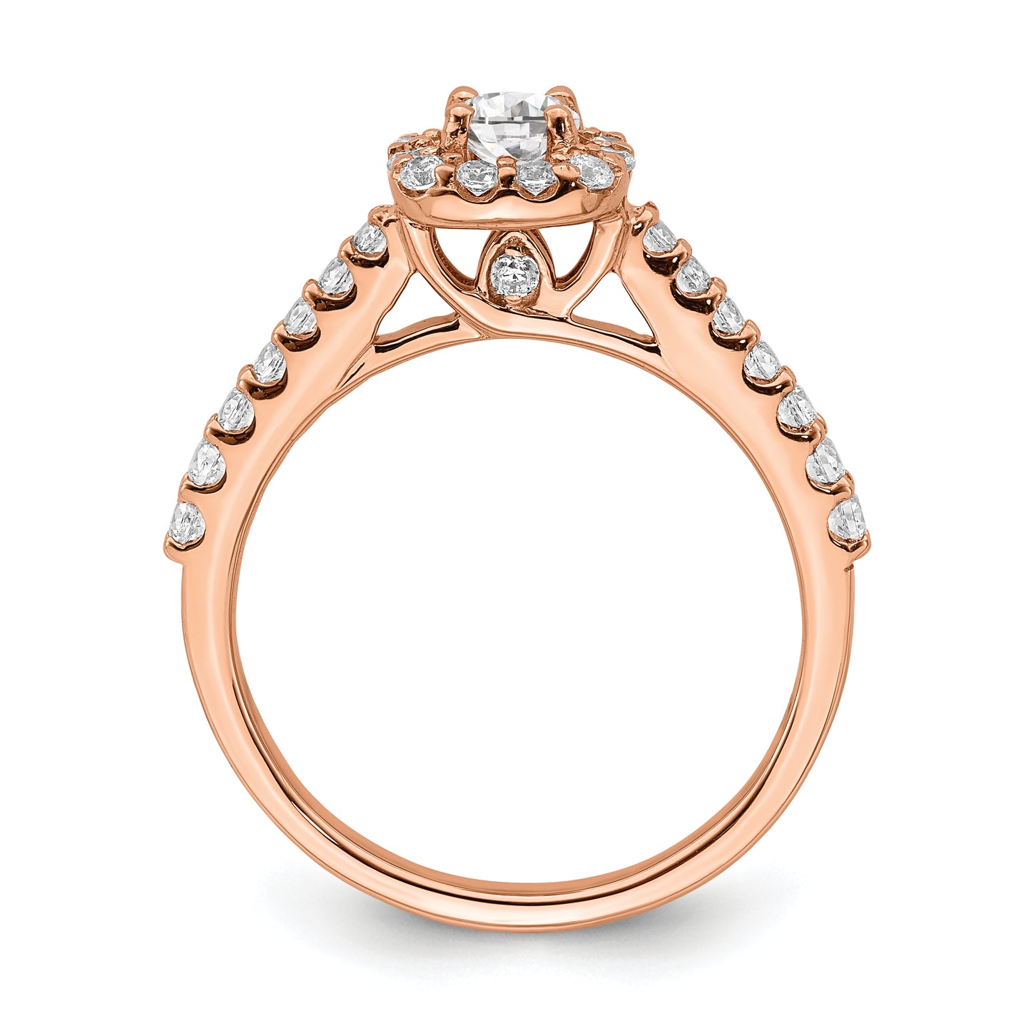 0.30ct. CZ Solid Real 14k Rose Gold Engagement Ring