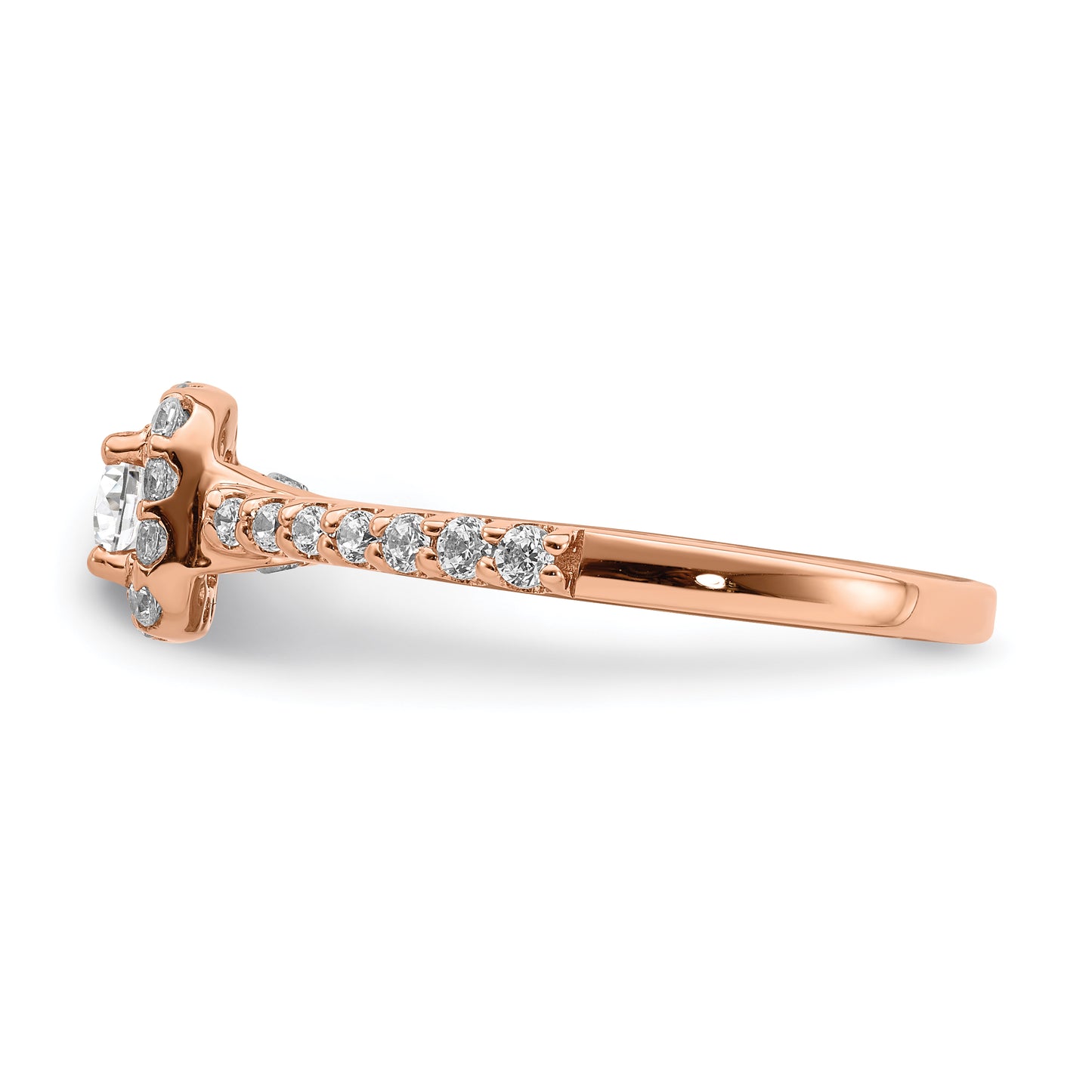 0.30ct. CZ Solid Real 14k Rose Gold Engagement Ring