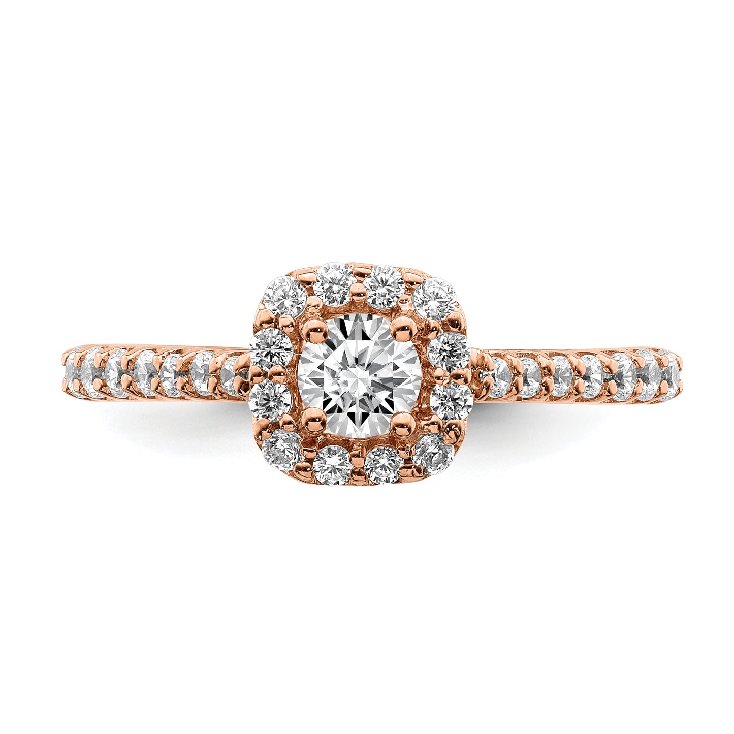 0.30ct. CZ Solid Real 14k Rose Gold Engagement Ring