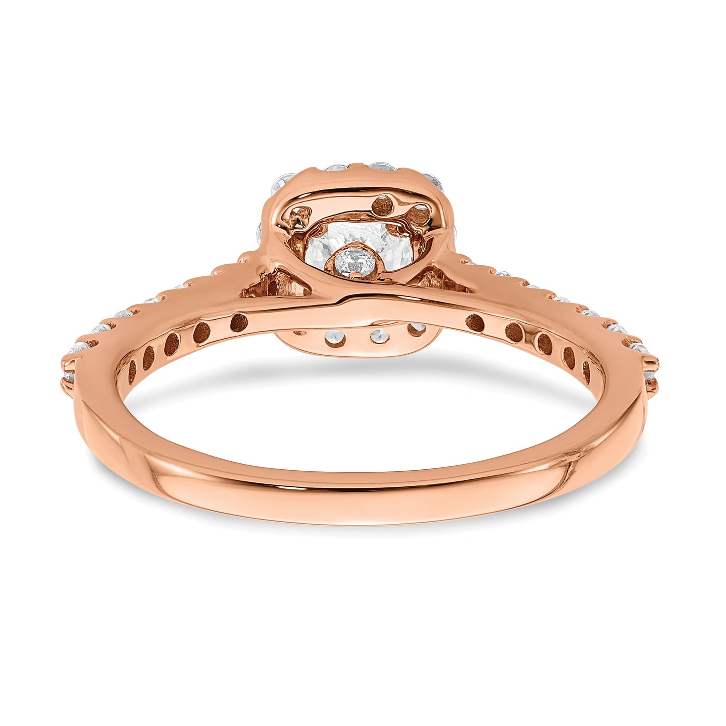 0.30ct. CZ Solid Real 14k Rose Gold Engagement Ring