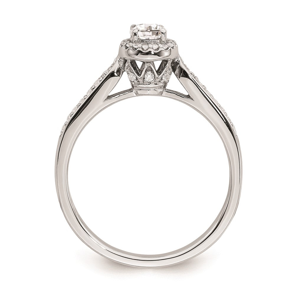 0.25ct. CZ Solid Real 14k White Gold Engagement Ring