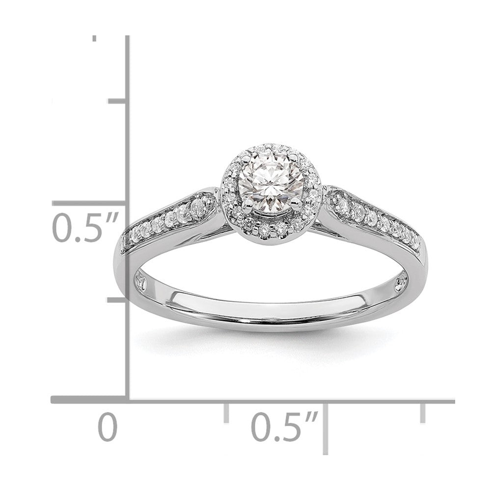 0.25ct. CZ Solid Real 14k White Gold Engagement Ring