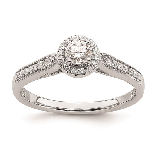 0.25ct. CZ Solid Real 14k White Gold Engagement Ring