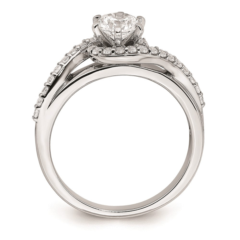 0.50ct. CZ Solid Real 14k White Gold Engagement Ring