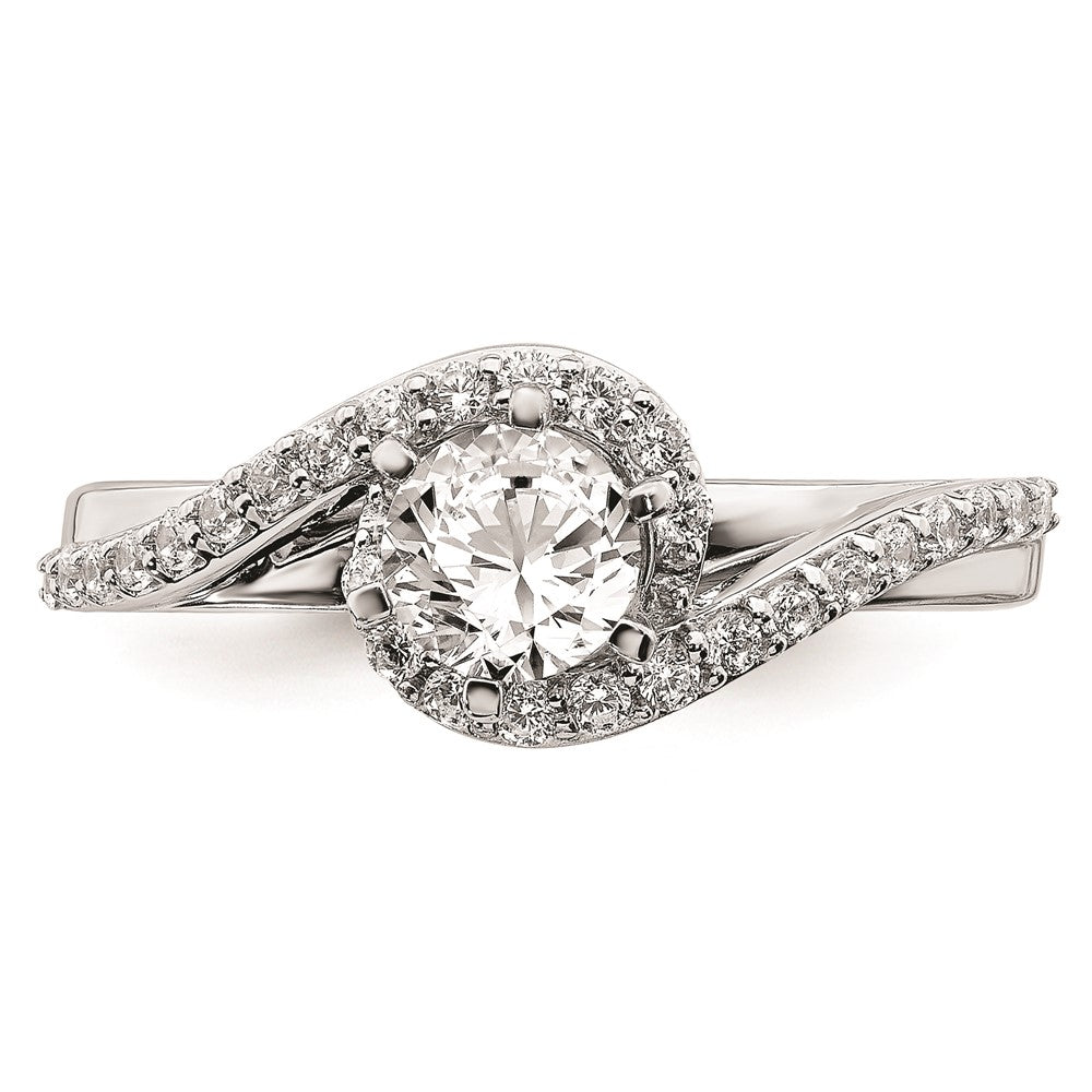 0.50ct. CZ Solid Real 14k White Gold Engagement Ring