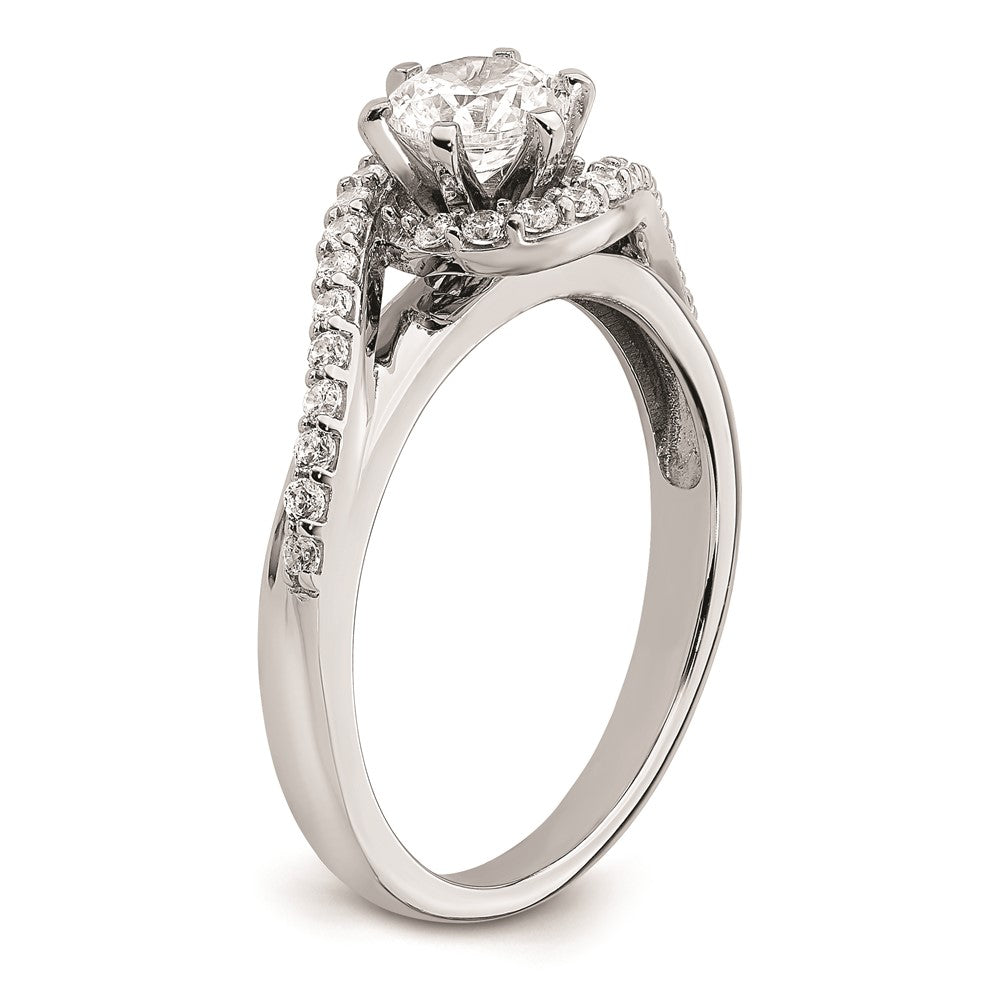 0.50ct. CZ Solid Real 14k White Gold Engagement Ring