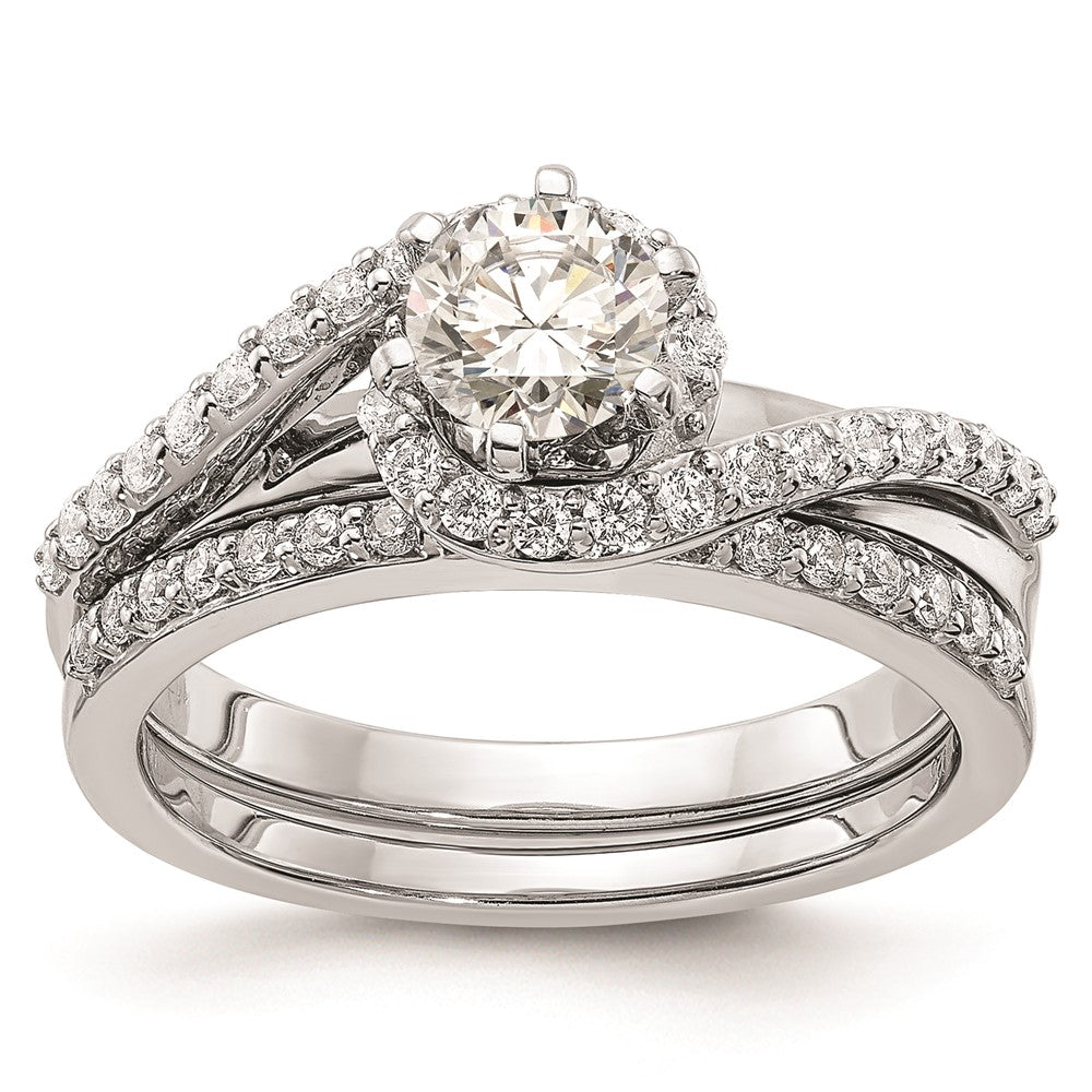 0.50ct. CZ Solid Real 14k White Gold Engagement Ring