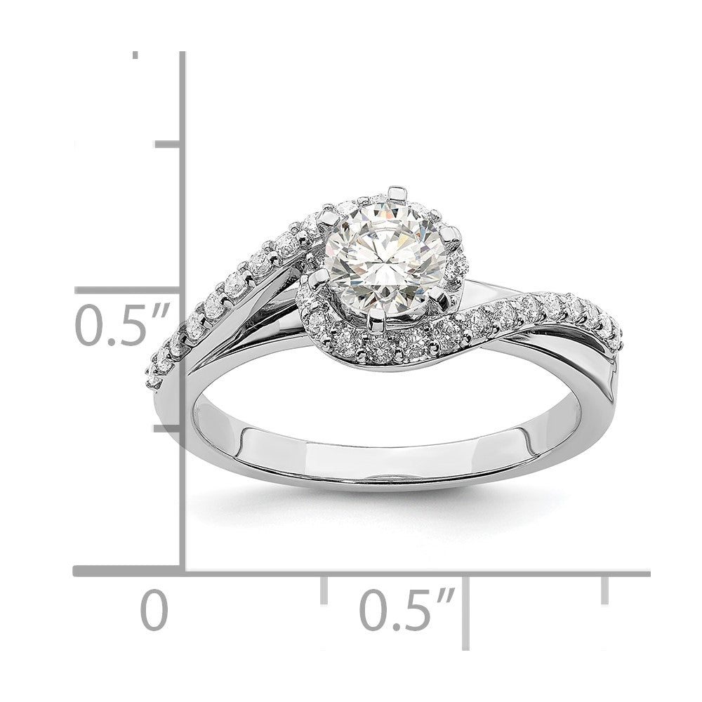 0.50ct. CZ Solid Real 14k White Gold Engagement Ring