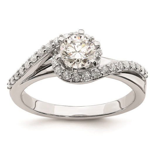 0.50ct. CZ Solid Real 14k White Gold Engagement Ring