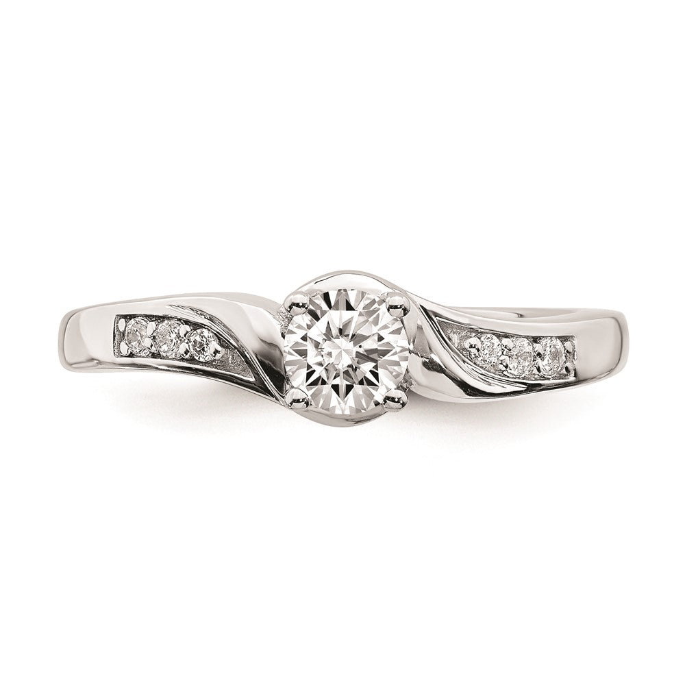 0.33ct. CZ Solid Real 14k White Gold Engagement Ring