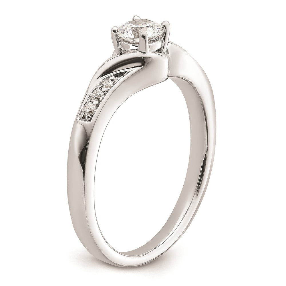 0.33ct. CZ Solid Real 14k White Gold Engagement Ring