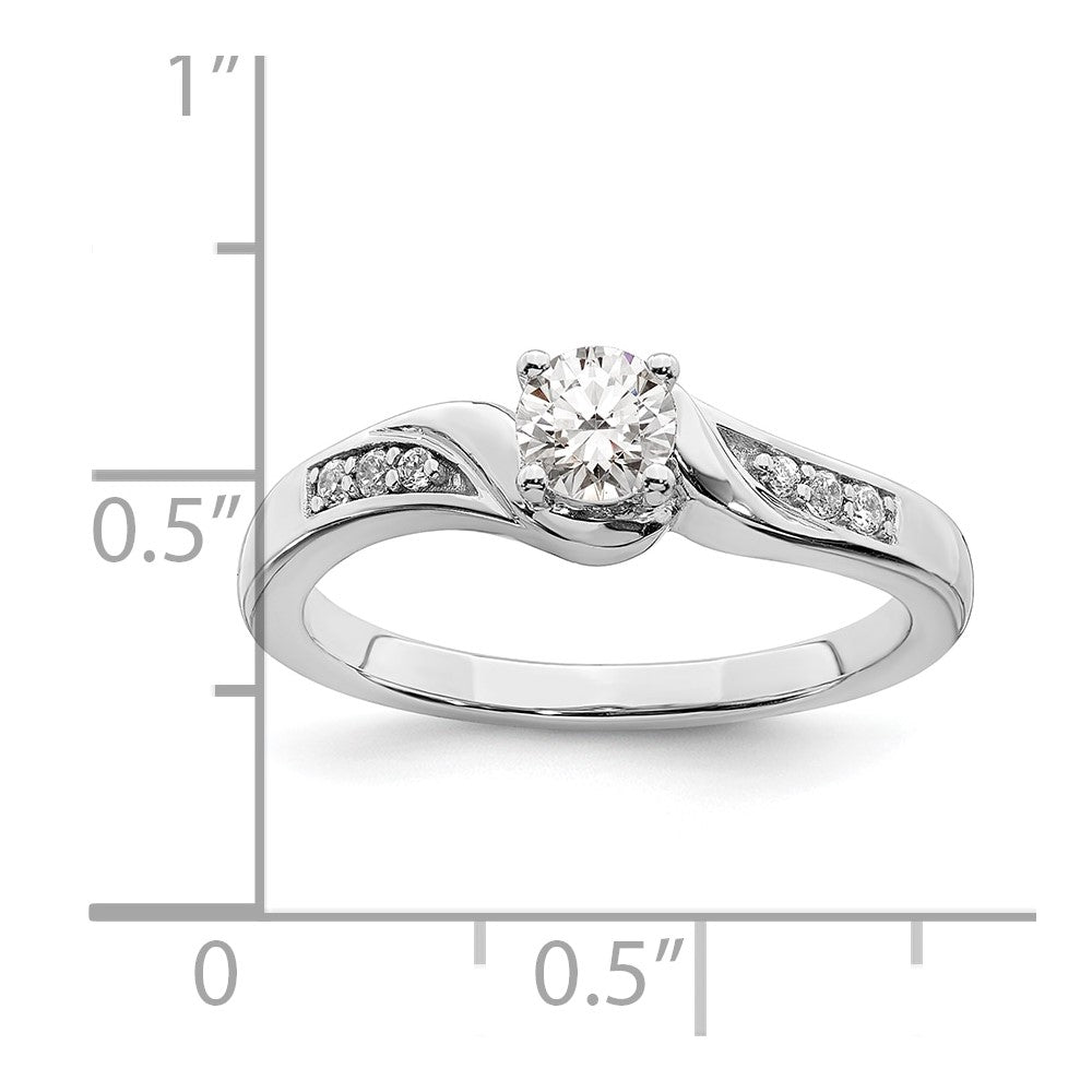 0.33ct. CZ Solid Real 14k White Gold Engagement Ring