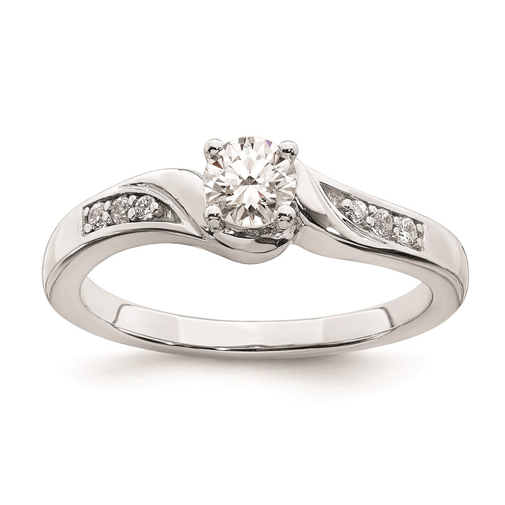 0.33ct. CZ Solid Real 14k White Gold Engagement Ring