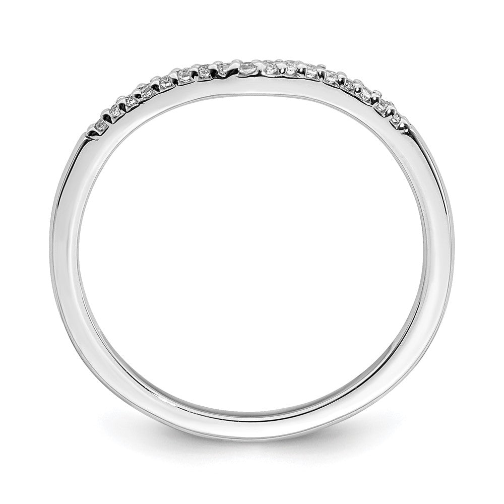 14k White Gold Contoured Real Diamond Band