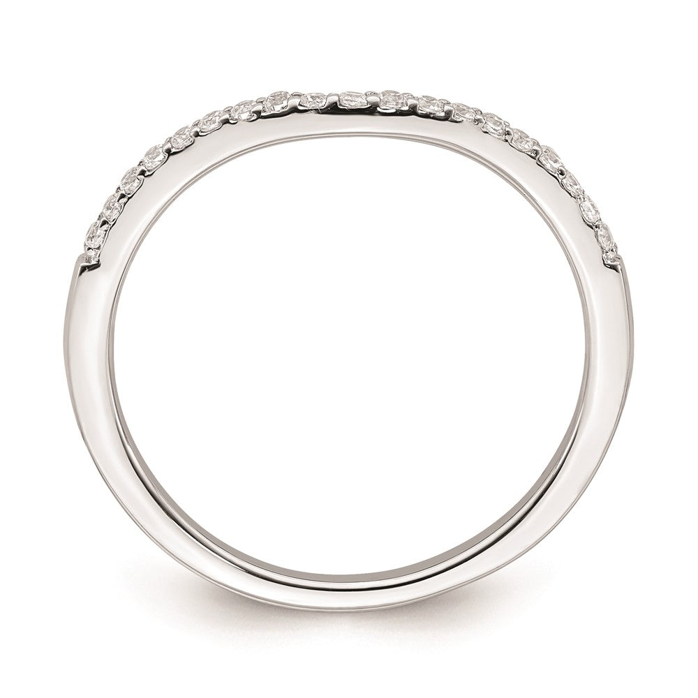 14k White Gold Contoured Real Diamond Band