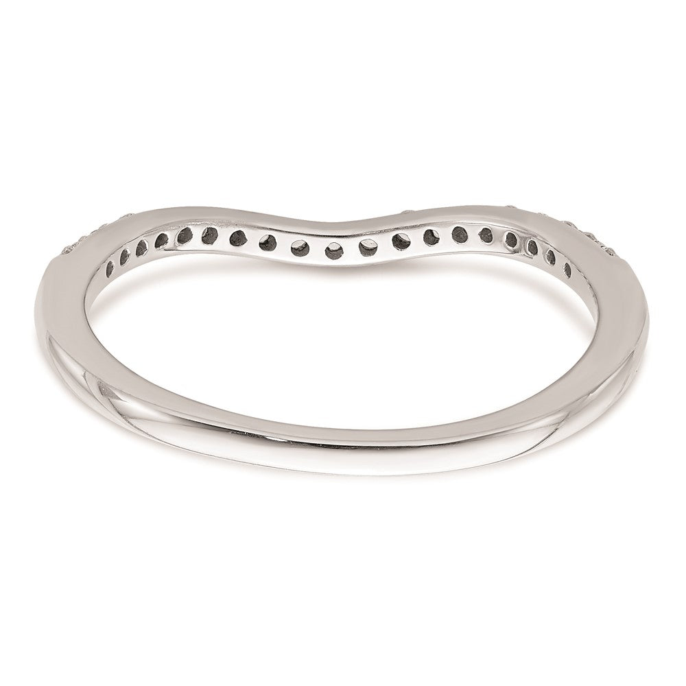 14k White Gold Contoured Real Diamond Band