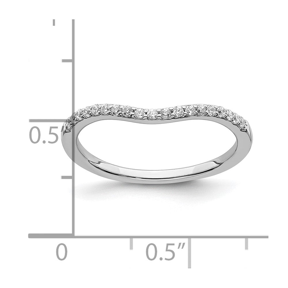 14k White Gold Contoured Real Diamond Band