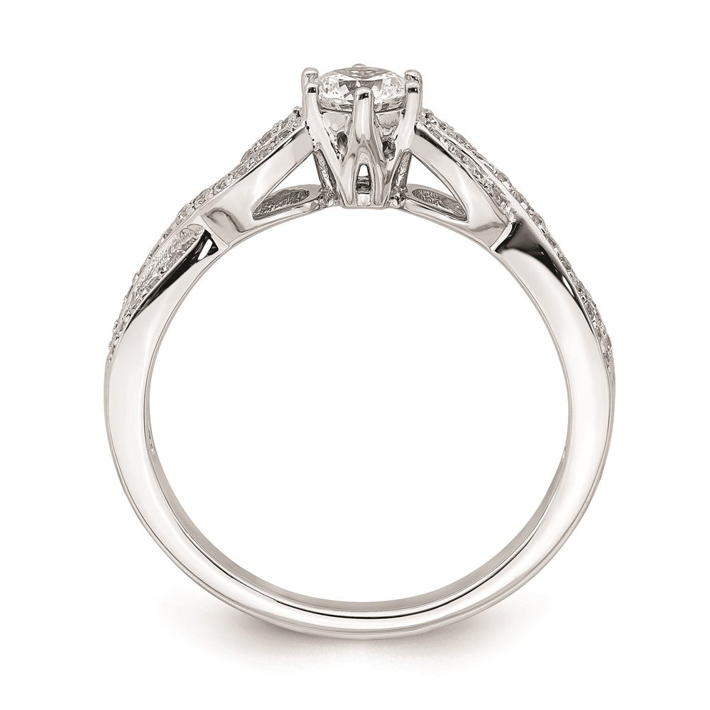 0.33ct. CZ Solid Real 14k White Gold Engagement Ring