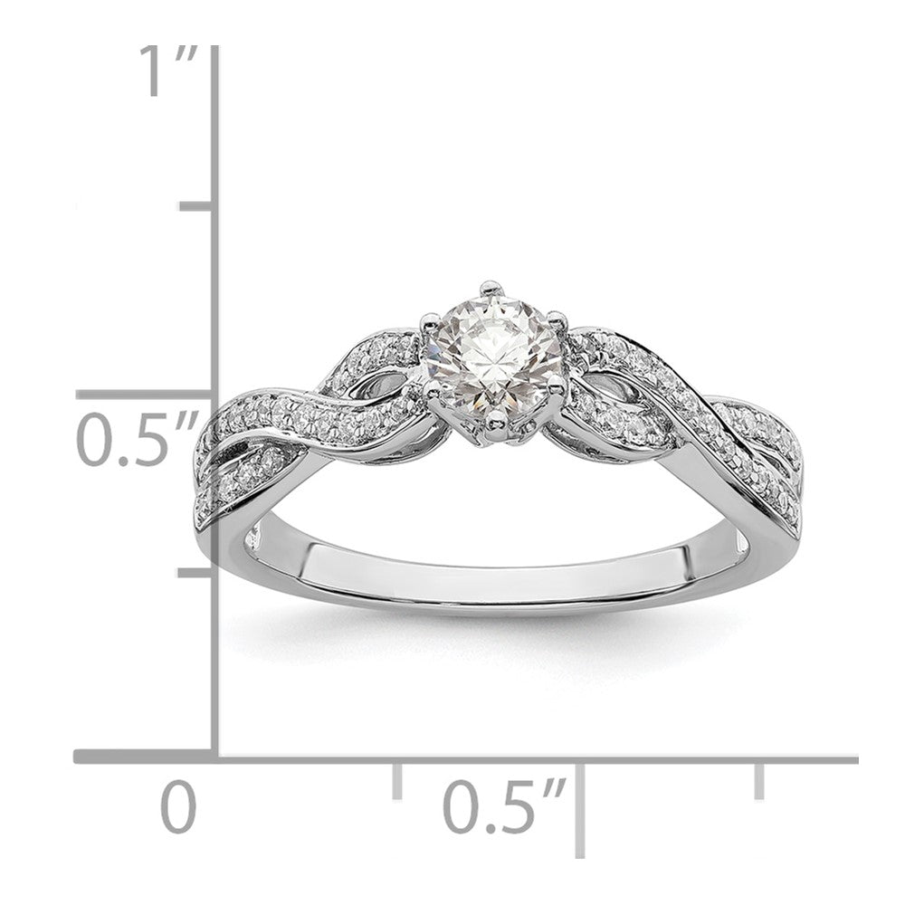 0.33ct. CZ Solid Real 14k White Gold Engagement Ring