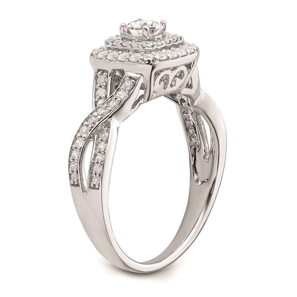 0.25ct. CZ Solid Real 14k White Gold Engagement Ring