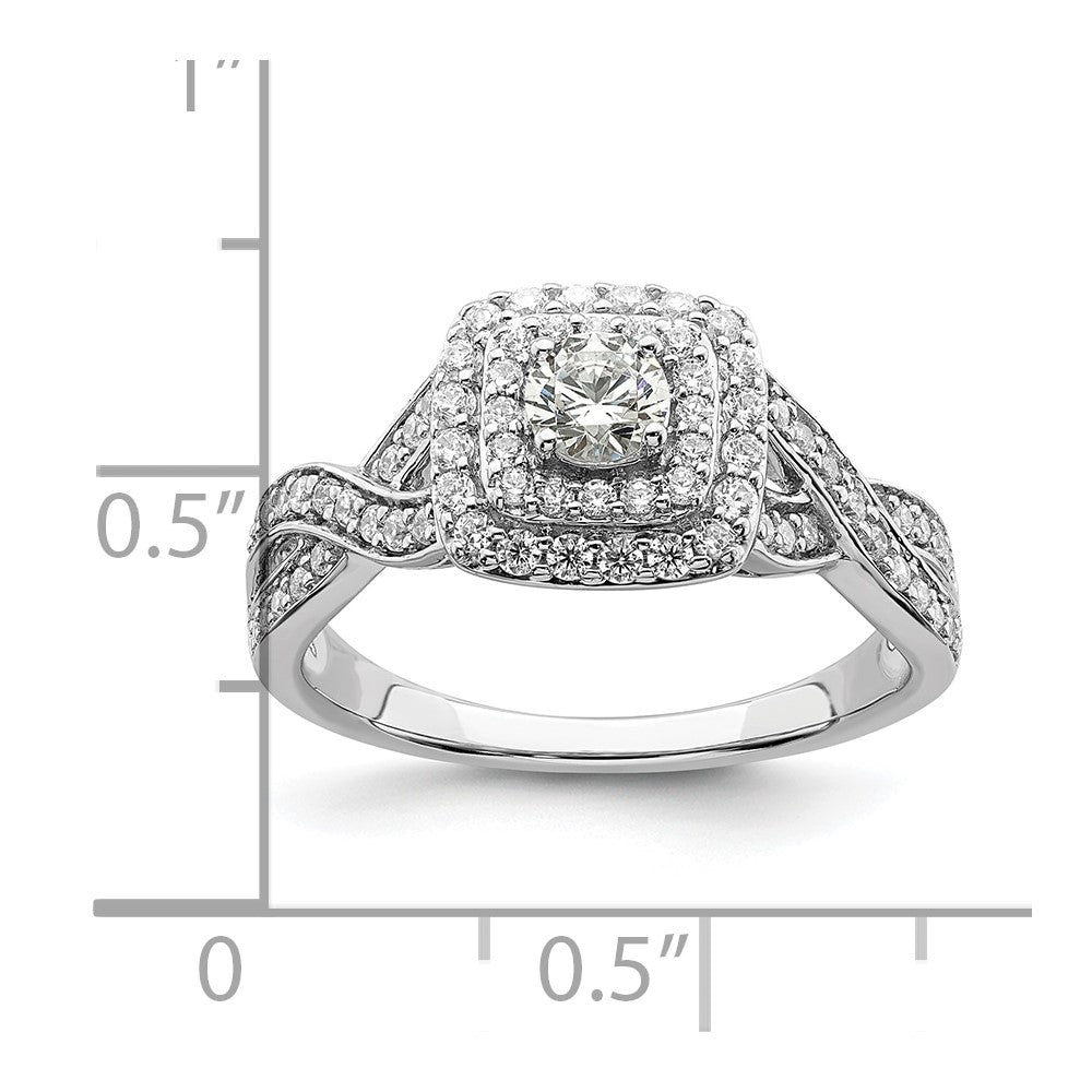 0.25ct. CZ Solid Real 14k White Gold Engagement Ring